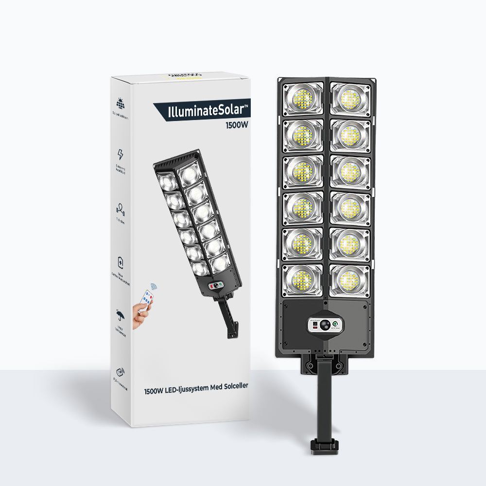 1500W solcellsdriven LED gatulampa