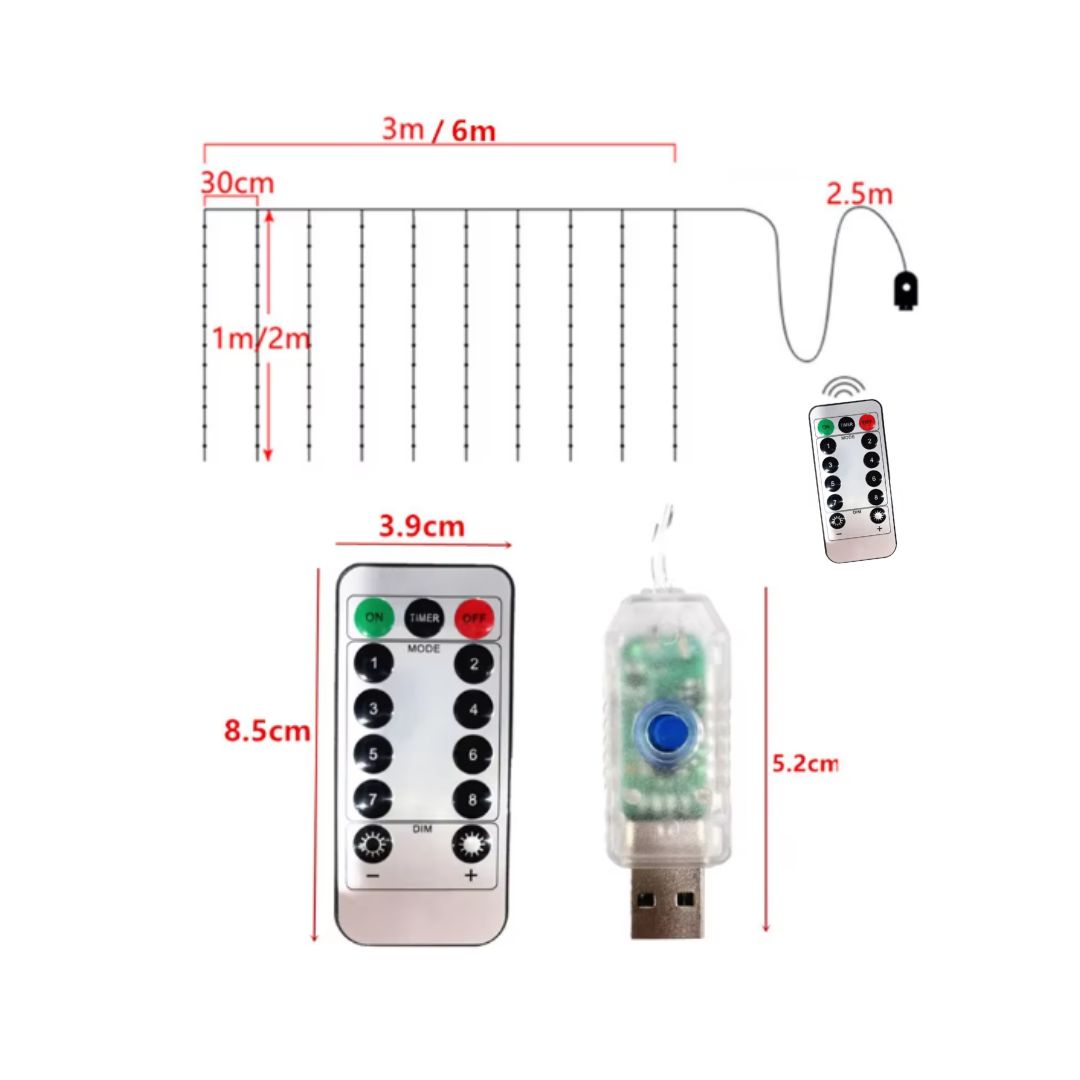 3 - 6m Dekorativ gardin LED-lampor