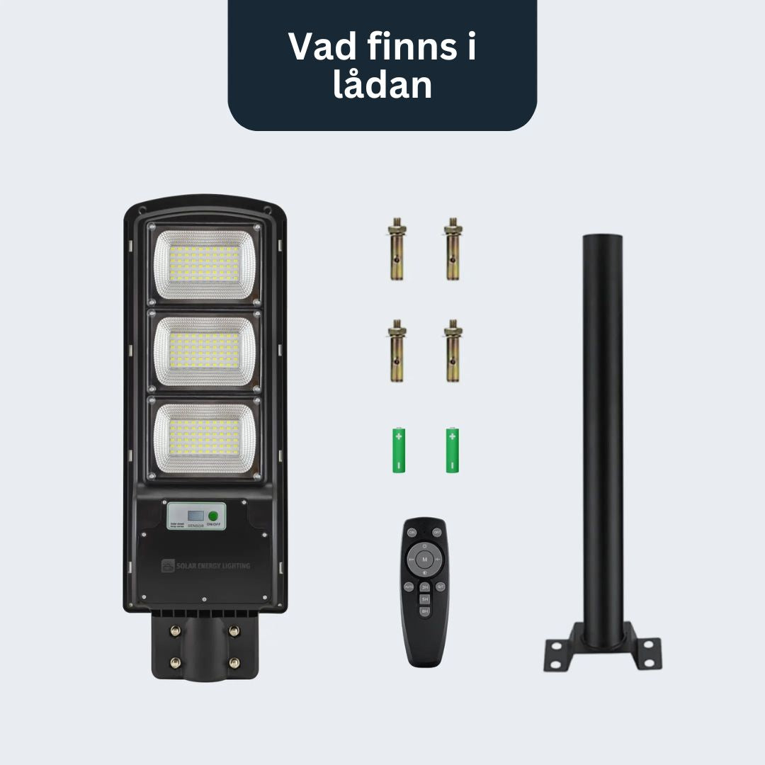 IlluminateSolarMega™ - 3 Lampor + 1 Gratis 375W/6500 Lumen Ultra-Ljusstarka Solcellslampor för Gatubelysning