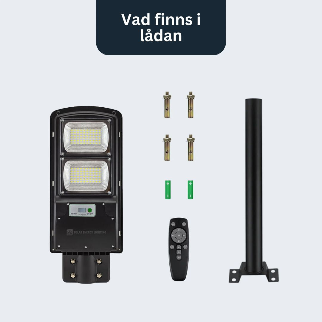 IlluminateSolarMega™ - 3 Lampor + 1 Gratis 300W/6000 Lumen Ultra-Ljusstarka Solcellslampor för Gatubelysning