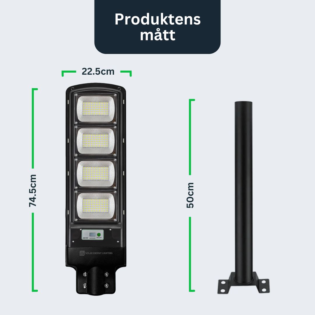 IlluminateSolarMega™ - 3 Lampor + 1 Gratis 450W/6500 Lumen Ultra-Ljusstarka Solcellslampor för Gatubelysning