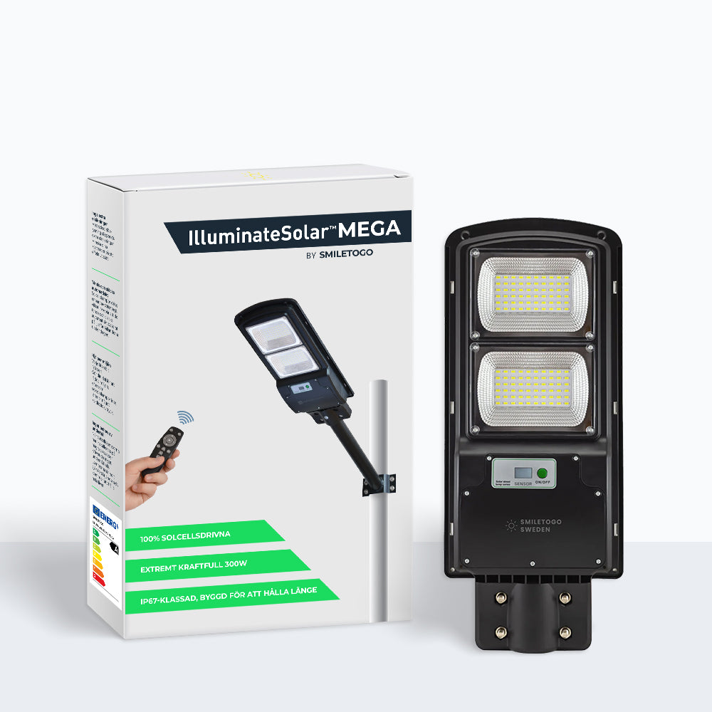 IlluminateSolarMega™- Den ultimata 300W/6000 lumen extremt ljusstarka solenergilampan