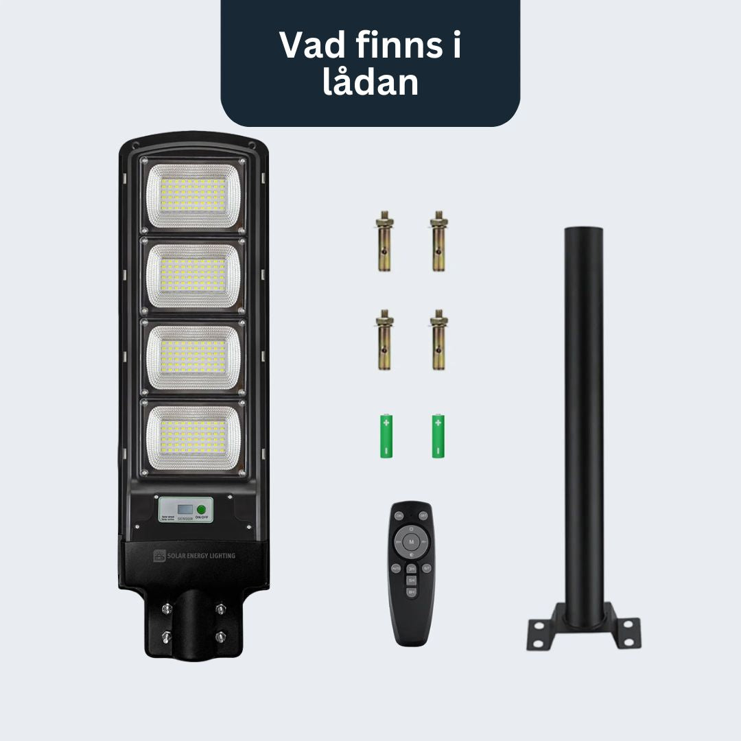 IlluminateSolarMega™ - 3 Lampor + 1 Gratis 450W/6500 Lumen Ultra-Ljusstarka Solcellslampor för Gatubelysning