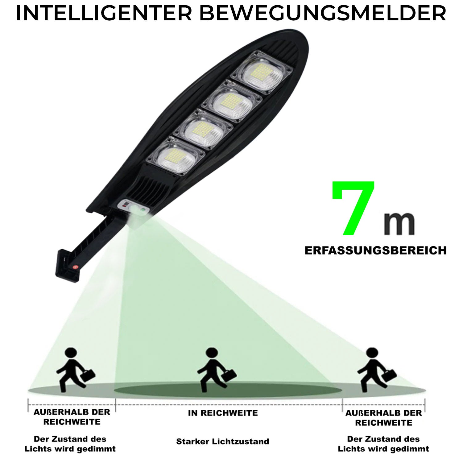 DragonSolar™- 600W solcellsdriven utomhusbelysning med rörelsedetektering